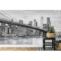 Fototapete Brooklyn Bridge Nyc In Schwarz-Weiß
