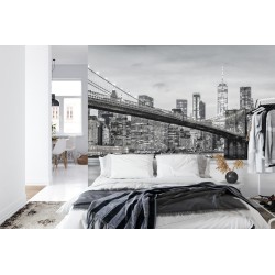 Fototapete Brooklyn Bridge Nyc In Schwarz-Weiß