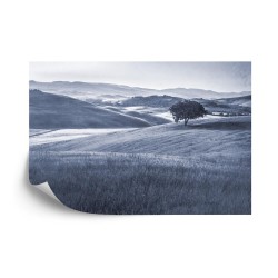 Fototapete Rolling Hills Verblasste Vintage In Blau