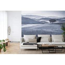 Fototapete Rolling Hills Verblasste Vintage In Blau