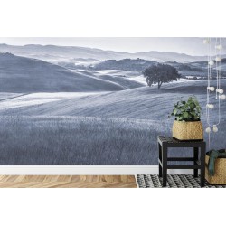 Fototapete Rolling Hills Verblasste Vintage In Blau