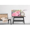 Leinwandbild Flamingo Und Blumen