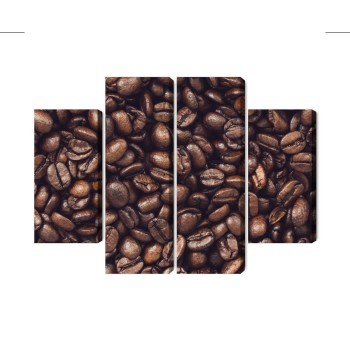 Mehrteiliges Bild Geröstete Kaffeebohnen
