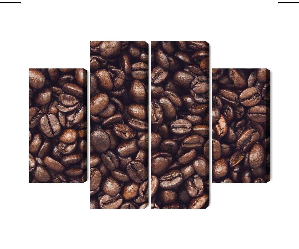 Mehrteiliges Bild Geröstete Kaffeebohnen