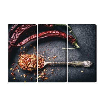 Mehrteiliges Bild Getrocknete Chilischoten