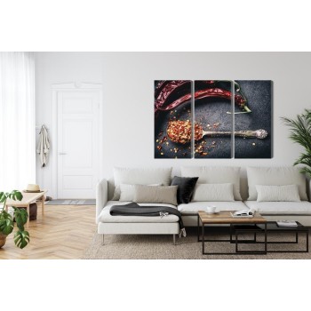 Mehrteiliges Bild Getrocknete Chilischoten
