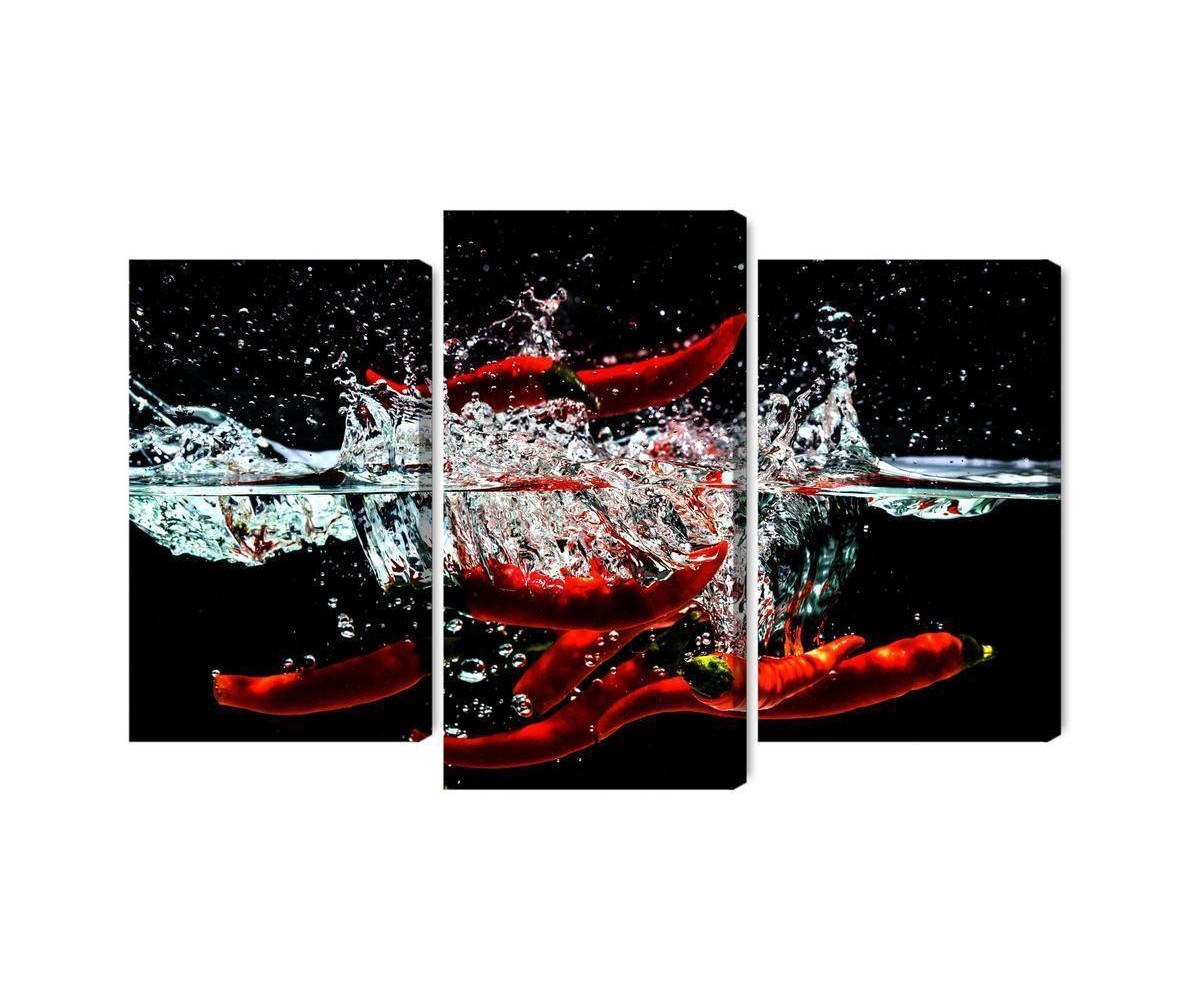 Mehrteiliges Bild Chili Im Wasser