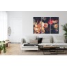 Mehrteiliges Bild Mehrfarbige Blumen Im Vintage-Stil
