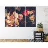 Mehrteiliges Bild Mehrfarbige Blumen Im Vintage-Stil