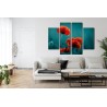 Mehrteiliges Bild Makro-Mohnblumen