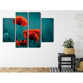Mehrteiliges Bild Makro-Mohnblumen