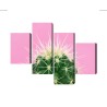Mehrteiliges Bild Kaktus Auf Einem Rosa Hintergrund