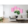 Mehrteiliges Bild Kaktus Auf Einem Rosa Hintergrund