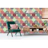 Tapete Bunte Ornamente Im Retro-Stil