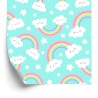 Tapete Für Kinder - Glückliche Wolken Und Regenbogen