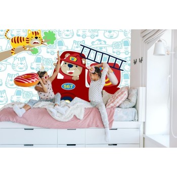 Fototapete Bär Als Feuerwehrmann
