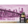 Fototapete Brooklyn Bridge Nyc In Rosa