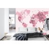 Fototapete Aquarell Weltkarte Rot