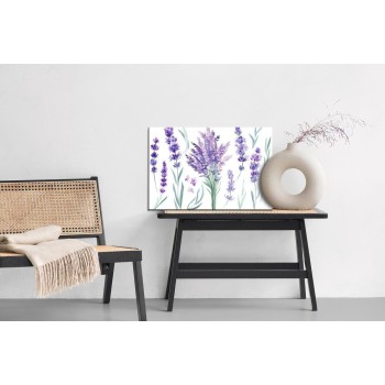 Leinwandbild Blühender Lavendel Gemalt Mit Aquarell