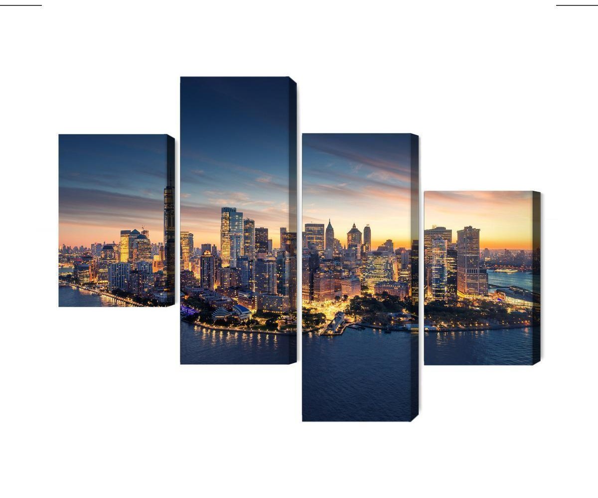 Mehrteiliges Bild New York City-Panorama Bei Sonnenaufgang