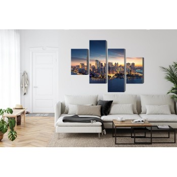 Mehrteiliges Bild New York City-Panorama Bei Sonnenaufgang