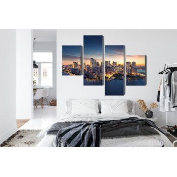 Mehrteiliges Bild New York City-Panorama Bei Sonnenaufgang