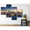 Mehrteiliges Bild New York City-Panorama Bei Sonnenaufgang