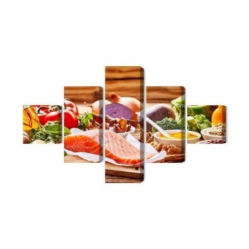 Mehrteiliges Bild Lachs Unter Gemüse
