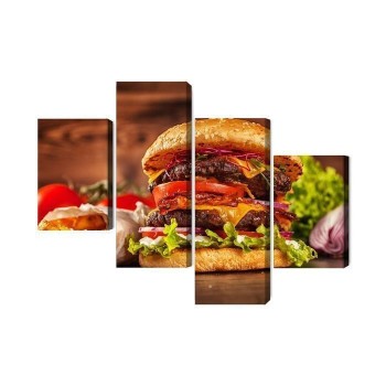 Mehrteiliges Bild Hausgemachter Hamburger
