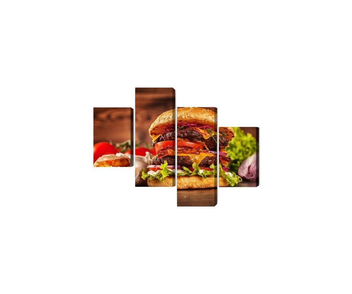 Mehrteiliges Bild Hausgemachter Hamburger