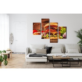 Mehrteiliges Bild Hausgemachter Hamburger