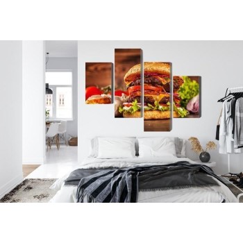 Mehrteiliges Bild Hausgemachter Hamburger