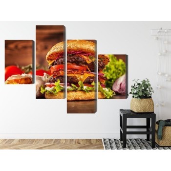 Mehrteiliges Bild Hausgemachter Hamburger