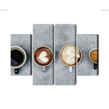 Mehrteiliges Bild Tassen Mit Kaffee