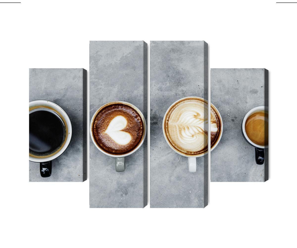 Mehrteiliges Bild Tassen Mit Kaffee