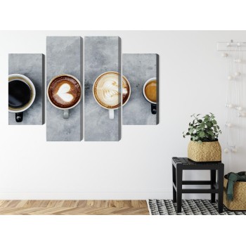 Mehrteiliges Bild Tassen Mit Kaffee