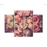 Mehrteiliges Bild Zarte Bunte 3D-Blumen