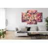 Mehrteiliges Bild Zarte Bunte 3D-Blumen