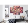 Mehrteiliges Bild Zarte Bunte 3D-Blumen