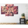 Mehrteiliges Bild Zarte Bunte 3D-Blumen