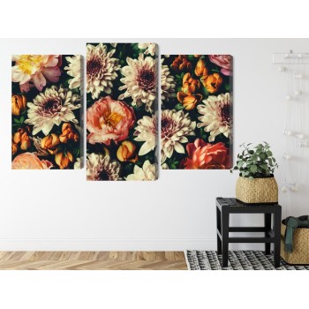 Mehrteiliges Bild Vielzahl Von Bunten 3D-Blumen
