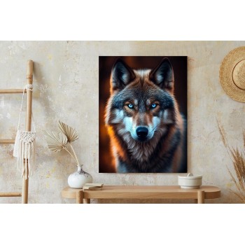 Poster Wolf Mit Bedrohlichen Blauen Augen
