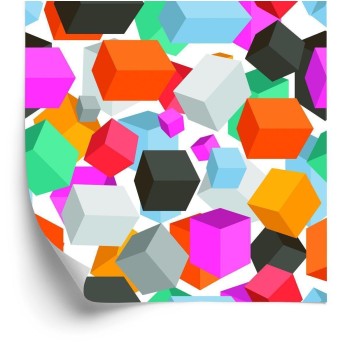 Tapete Bunte Würfel - 3D-Effekt