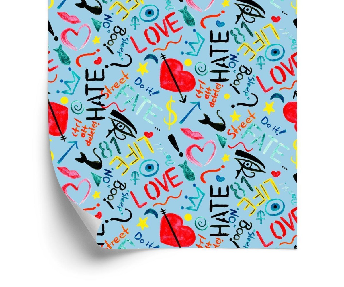 Tapete Bunte Muster Mit Wasserfarben Gemalt