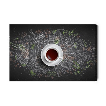 Leinwandbild Kaffee Von Oben