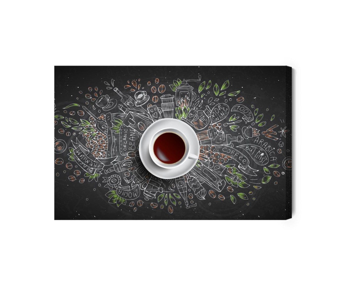 Leinwandbild Kaffee Von Oben