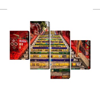 Mehrteiliges Bild Selaron-Treppe Im Historischen Zentrum Von Rio De Janeiro