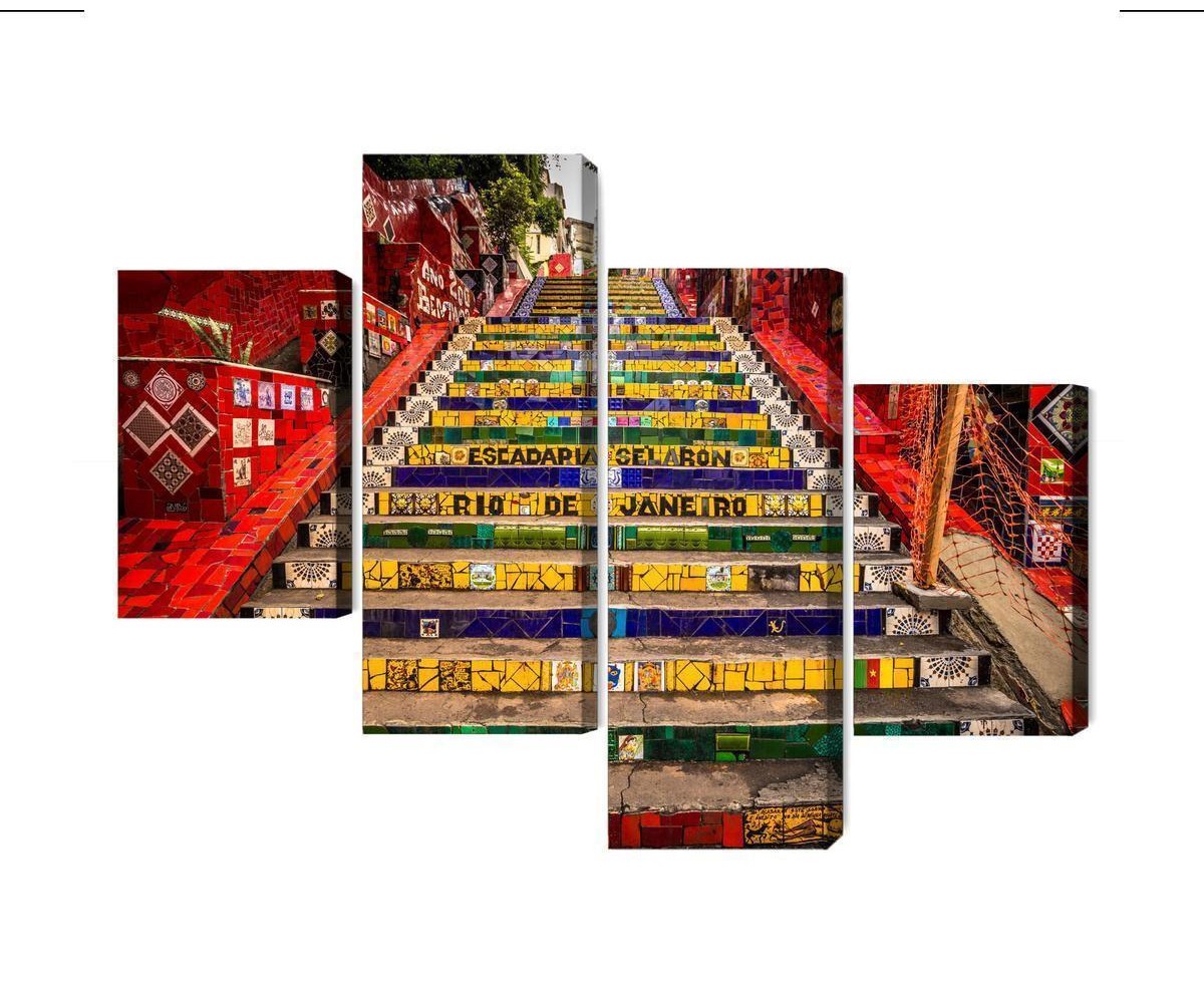 Mehrteiliges Bild Selaron-Treppe Im Historischen Zentrum Von Rio De Janeiro