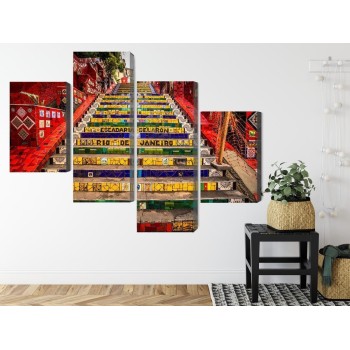 Mehrteiliges Bild Selaron-Treppe Im Historischen Zentrum Von Rio De Janeiro