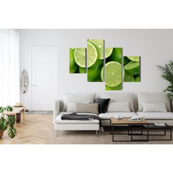 Mehrteiliges Bild Limettenhälften